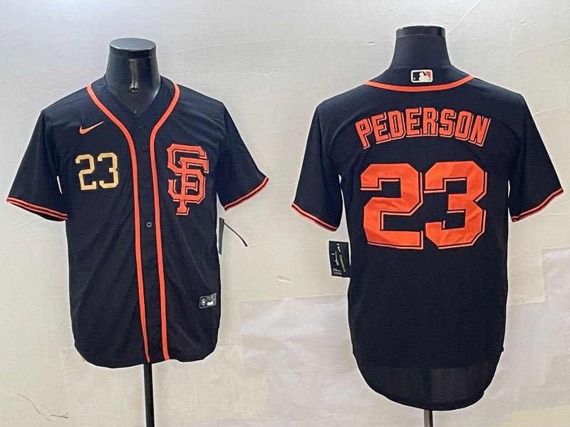 Men San Francisco Giants 23 Pederson Black Game 2025 Nike MLB Jersey style 1
